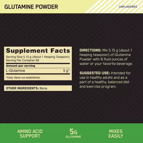 Optimum Nutrition Glutamine Powder 0.66 lb (58 Servings) | IQ6481290